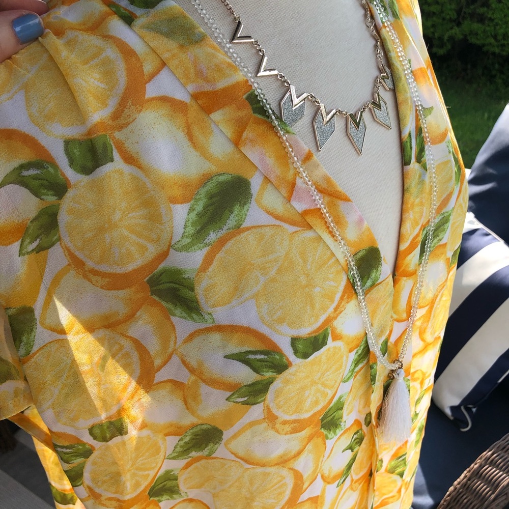 VS Lemon Print Sheer Top! 🍋